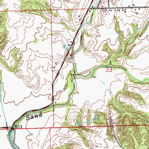 Topographic Map of Muddy Fork Sand Creek, IN