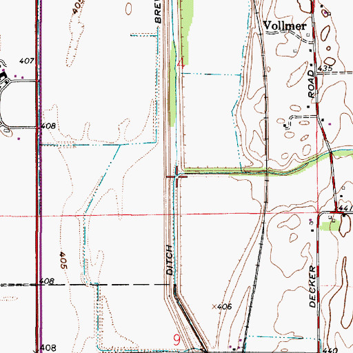 Topographic Map of Muddy Run, IN