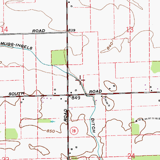 Topographic Map of Mugg-Ingels Ditch, IN