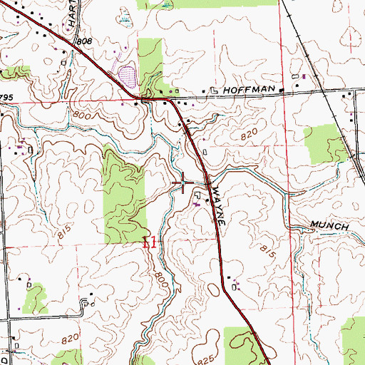 Topographic Map of Munch Ditch, IN