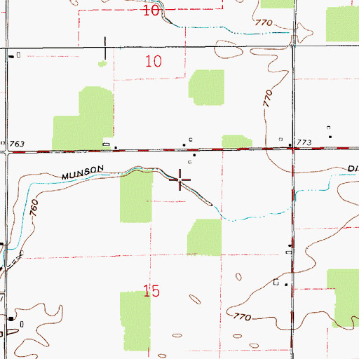 Topographic Map of Munson Ditch, IN
