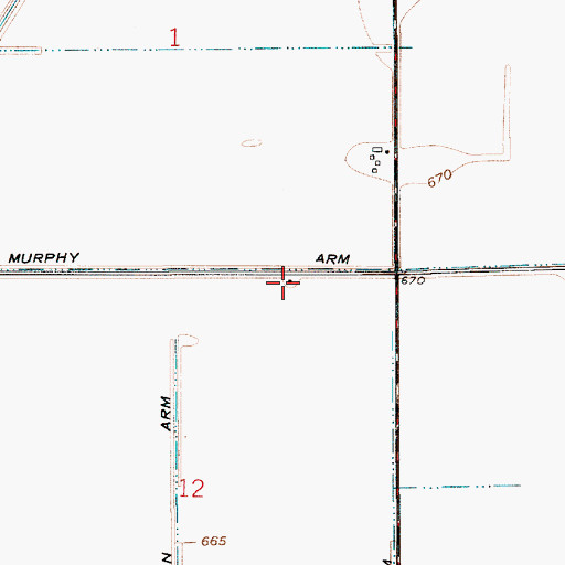Topographic Map of Murphy Arm, IN