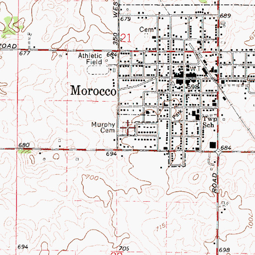 Topographic Map of Murphy Cemetery, IN