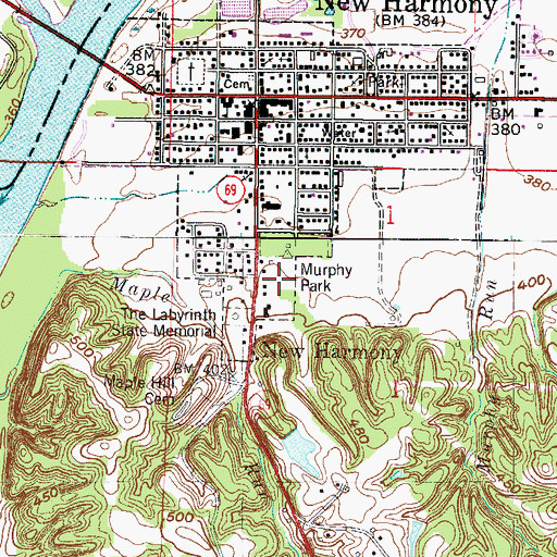 Topographic Map of Murphy Park, IN