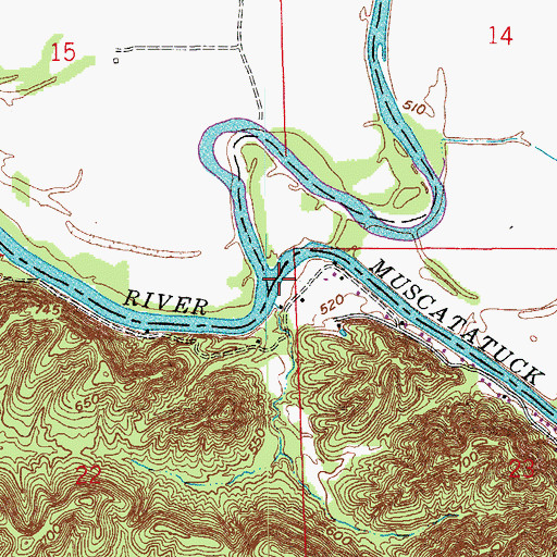 Topographic Map of Muscatatuck River, IN