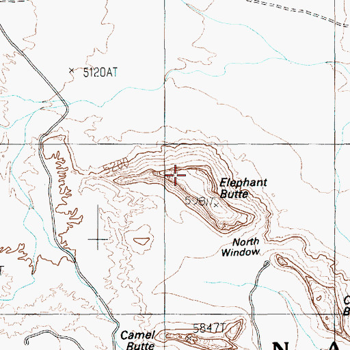 Topographic Map of Elephant Butte, AZ