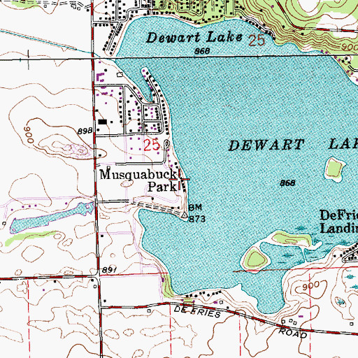 Topographic Map of Musquabuck Park, IN