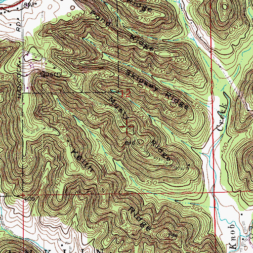 Topographic Map of Musty Ridge, IN