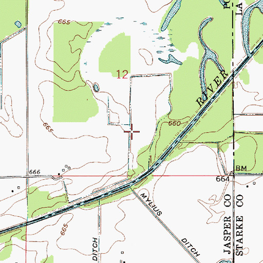 Topographic Map of Mylius Ditch, IN