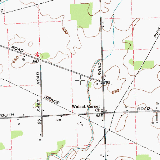 Topographic Map of Myran Ditch, IN