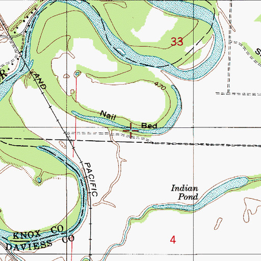 Topographic Map of Nail Bed, IN