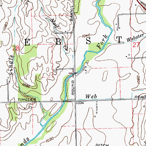 Topographic Map of Nail Creek, IN