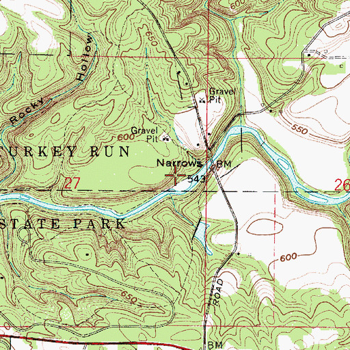 Topographic Map of Narrows, IN