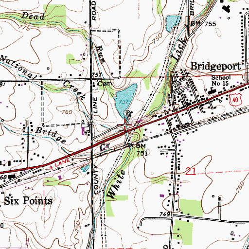 Topographic Map of National Creek, IN