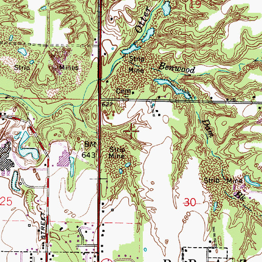 Topographic Map of National Run, IN