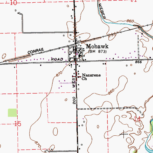 Topographic Map of Nazarene Church, IN