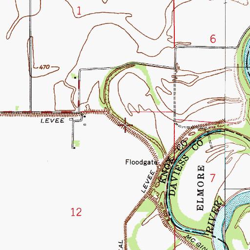 Topographic Map of Neal Levee, IN