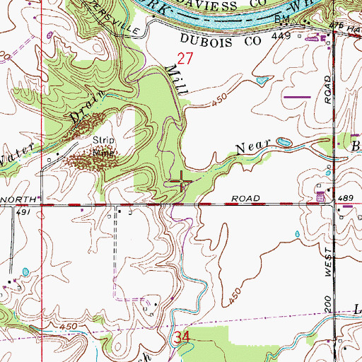 Topographic Map of Near Brook, IN