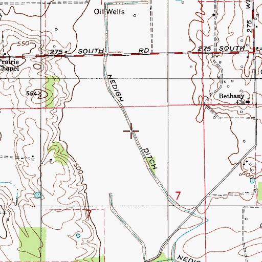 Topographic Map of Nedigh Ditch, IN