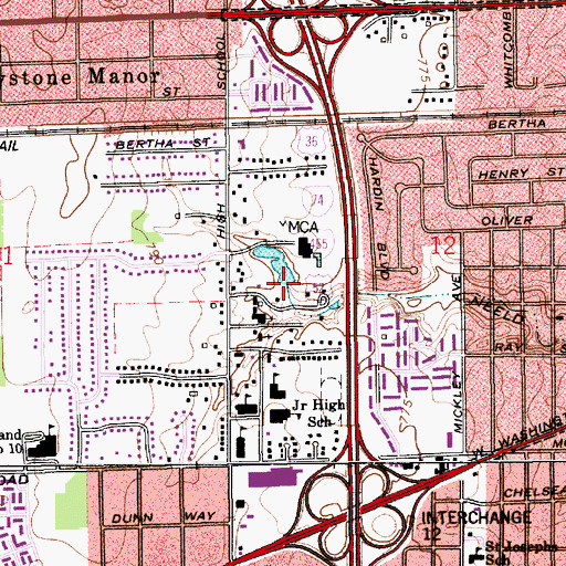 Topographic Map of Neeld Ditch, IN