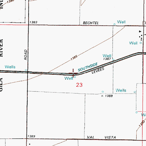 Topographic Map of South Side Canal, AZ