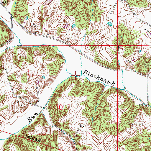 Topographic Map of Nest Run, IN