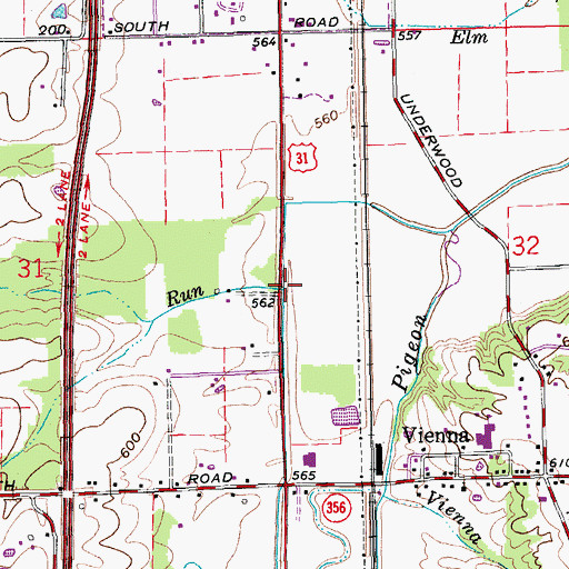 Topographic Map of Nest Run, IN