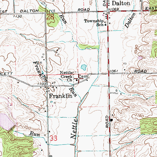 Topographic Map of Nettle Creek Church, IN