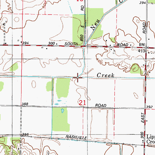Topographic Map of Neu Creek, IN