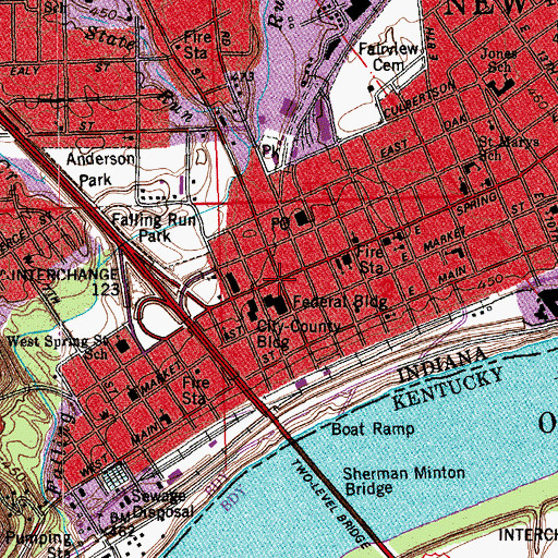 Topographic Map of New Albany, IN