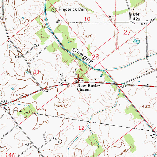 Topographic Map of New Butler Chapel, IN