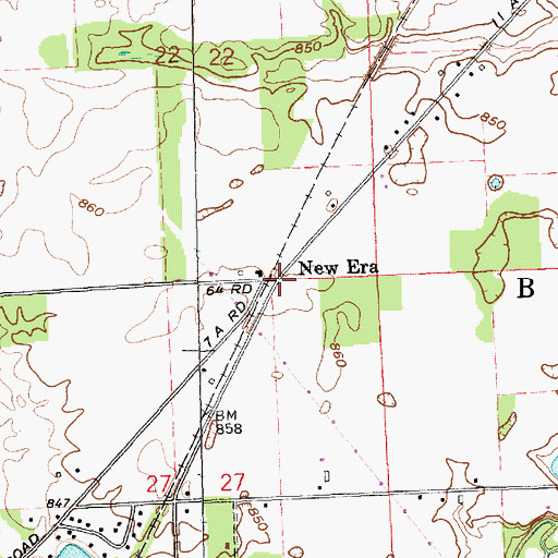 Topographic Map of New Era, IN