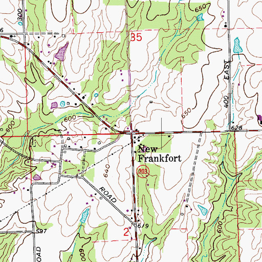 Topographic Map of New Frankfort, IN