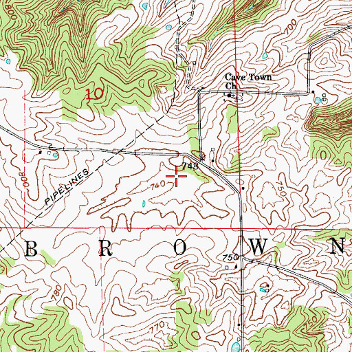 Topographic Map of New Hope Cemetery, IN