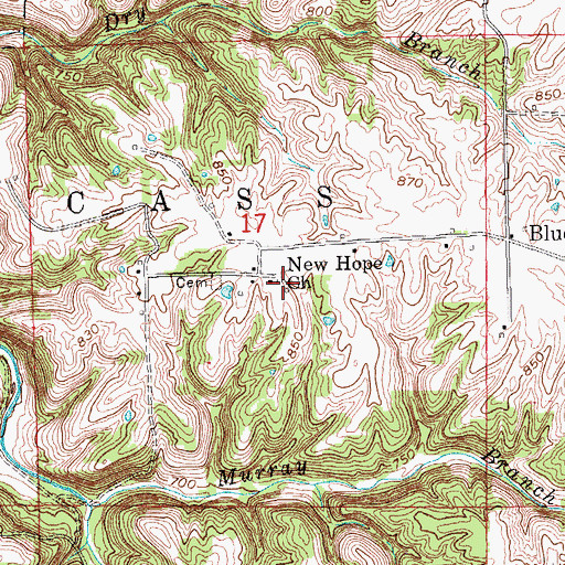 Topographic Map of New Hope Church, IN