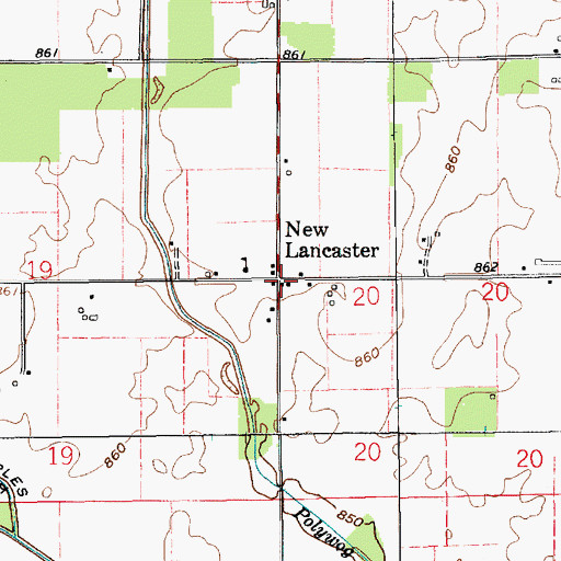 Topographic Map of New Lancaster, IN