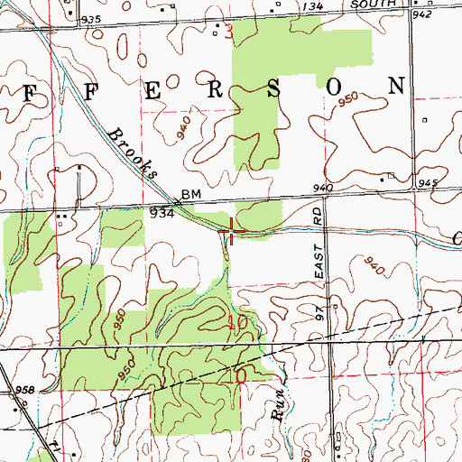 Topographic Map of New Mount Run, IN