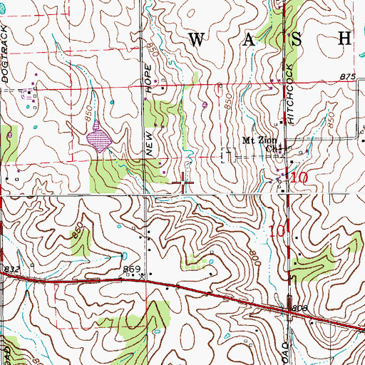 Topographic Map of New Philadelphia Cemetery, IN