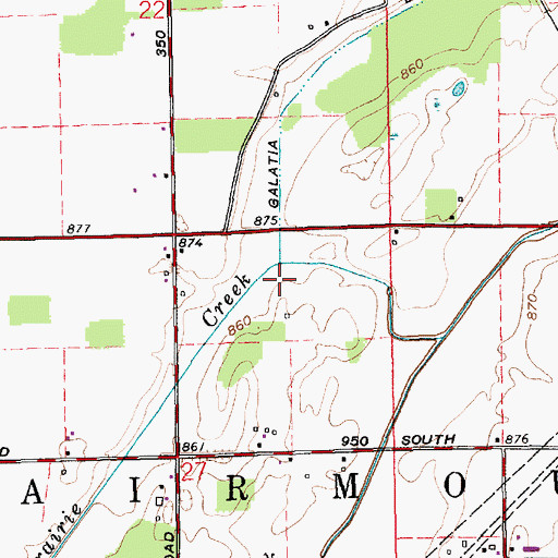 Topographic Map of New Prairie Creek, IN