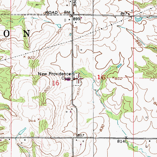 Topographic Map of New Providence Cemetery, IN