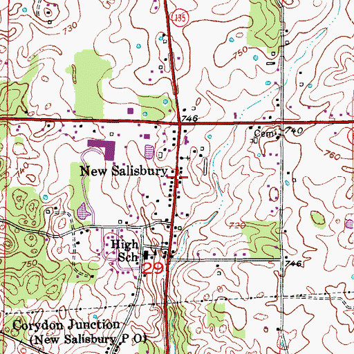 Topographic Map of New Salisbury, IN