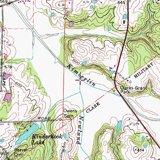 Topographic Map of Newland Creek, IN