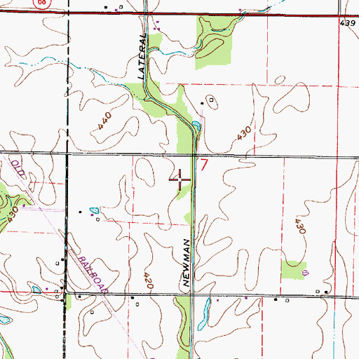 Topographic Map of Newman Lateral, IN