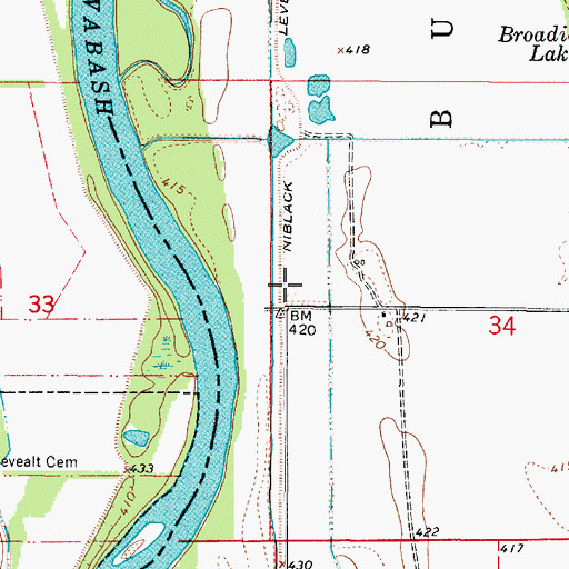 Topographic Map of Niblack Levee, IN