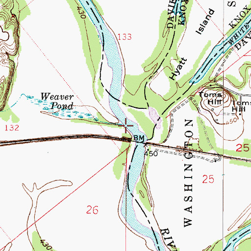 Topographic Map of Nimnicht Creek, IN