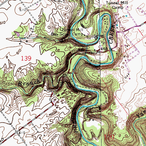 Topographic Map of Nine Penny Branch, IN