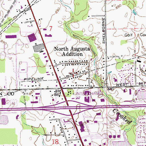 Topographic Map of North Augusta Addition, IN