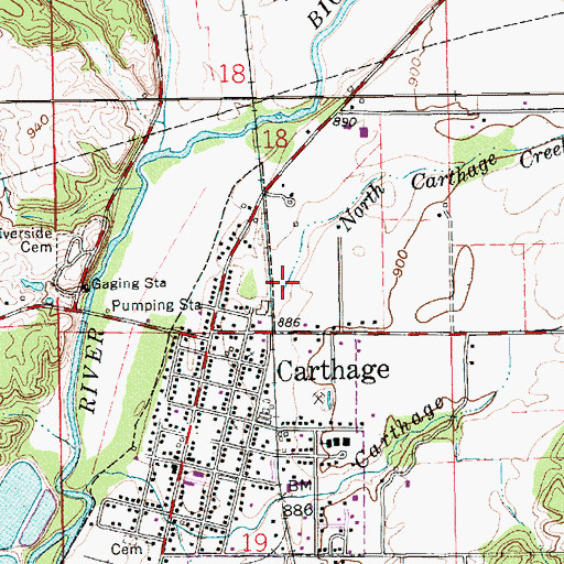 Topographic Map of North Carthage Creek, IN