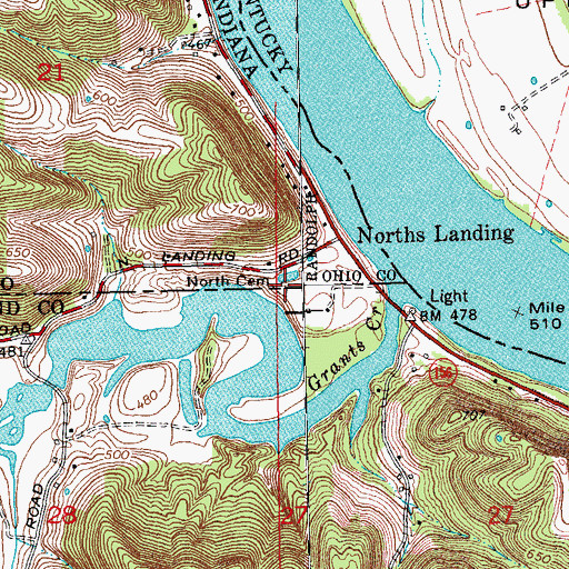 Topographic Map of North Cemetery, IN