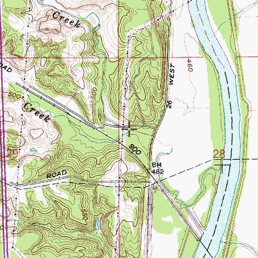 Topographic Map of North Coal Creek, IN